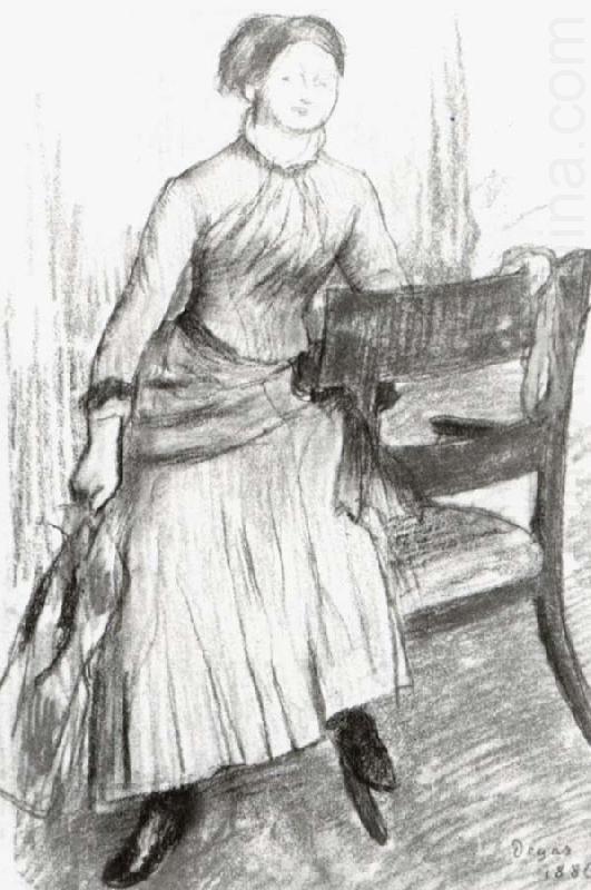 Edgar Degas Study of Helene Rouart sitting on the Arm of a Chair china oil painting image